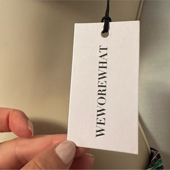 WEWOREWHAT Lurex Stripe High Neck Bikini Top and Delilah Bottoms Size M NWT - Picture 8 of 9